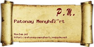 Patonay Menyhért névjegykártya